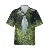 Ghost In The Garden Hawaiian Shirt For Men And Women, Ghost Shirt, Casual Button Down Printed Shirt, Halloween Shirt, Hawaiian Beach Shirt