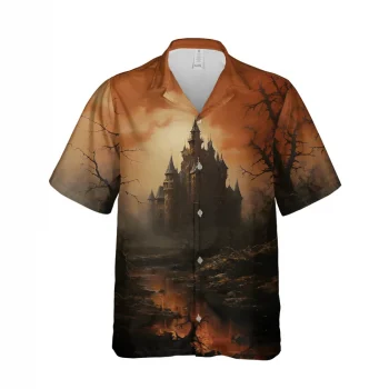 Halloween Haunted Castle Hawaiian Shirt For Men Women, Haunted Castle Shirt, Halloween Shirt, Halloween Gift, Spooky Season Shirt