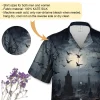 Halloween Graveyard Night Hawaiian Shirt, Haunted Graveyard Shirt, Halloween Cemetary Shirt, Halloween Shirt, Halloween Shirt, Button Down Shirt