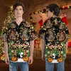 Acoustic Guitar Set Christmas Hawaiian Shirt, Musical Instruments Printed Shirt, Music Lover Aloha Button Down Shirt, Festival 3d Pattern Clothing