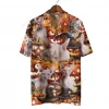 Funny Sphynx Cat Halloween Hawaiian Shirt, Spooky Pumpkin Pattern Clothing, Cat Lover Printed Aloha Button Down Shirt, Summer Vacation Shirt