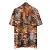 Royal Bengal Halloween Hawaiian Shirt, Animal Patterned Aloha Button Down Shirt, Spooky Pumpkin Lantern Printed Clothing, Summer Beach Top