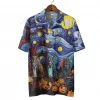 Wicked Werewolf Halloween Unisex Hawaiian Shirts, Mysterious Creatures Pattern Shirt, Spooky Forest Aloha Shirt, Post-impressionism Lover Gift