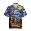 Haunted Male Skeleton Halloween Unisex Hawaiian Shirts, Dead Man Walking Pattern Shirt, Spooky Art Work Aloha Shirt, Family Party Wear