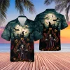 Halloween Vampire Monster Unisex Hawaiian Shirts, Horror Devil Picture Shirt, Forest Patterned Aloha Shirt, Creepy Vibes Fashion