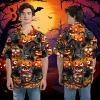 Wicked Black Angus Unisex Halloween Hawaiian Shirt, Cattle Printed Aloha Beach Shirt, Spooky Pumpkin Clothing, Farmer Housewarming Gift