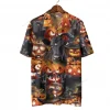 Wicked Black Angus Unisex Halloween Hawaiian Shirt, Cattle Printed Aloha Beach Shirt, Spooky Pumpkin Clothing, Farmer Housewarming Gift