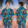 Horse Jockey Hawaiian Aloha Shirts For Men, Horse Racing Button Down Hawaiian Shirts Short Sleeves, Summer Beach Shirt, Horse Shirt