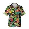 Beach Hula Girl Unisex Hawaiian Shirt, Tropical Beach Printed Aloha Beach Shirt, Music Party Lover Gift, Vintage Summer Clothing