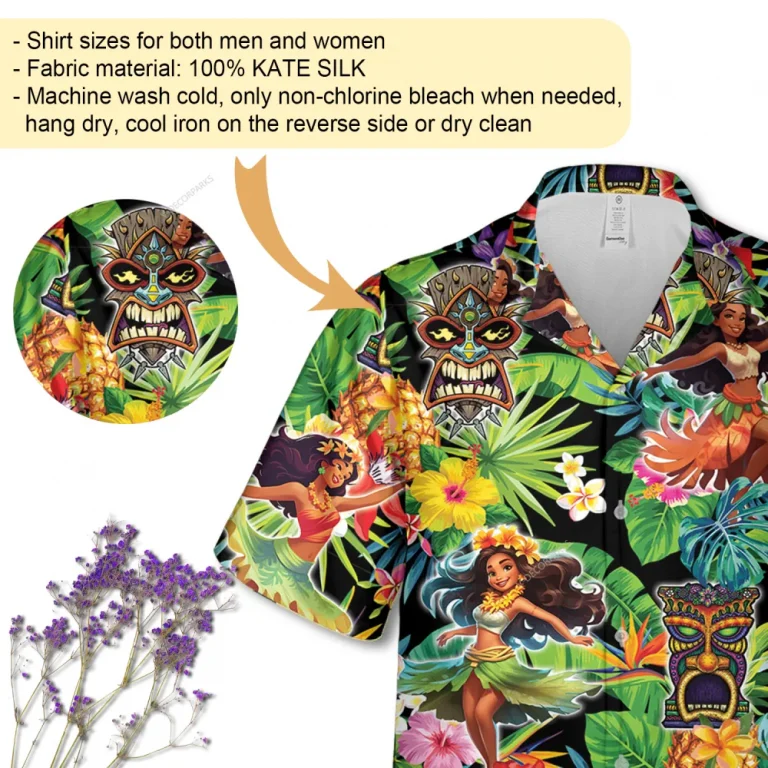 Beach Hula Girl Unisex Hawaiian Shirt, Tropical Beach Printed Aloha Beach Shirt, Music Party Lover Gift, Vintage Summer Clothing