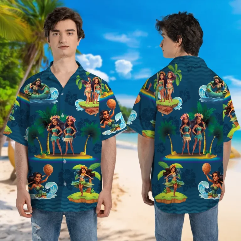 Hula Ladies Unisex Hawaii Shirt, Tropical Beach Night Printed Aloha Beach Shirt, Swimming In Summer Clothing, Floral Patterned Clothing