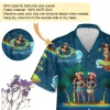 Hula Ladies Unisex Hawaii Shirt, Tropical Beach Night Printed Aloha Beach Shirt, Swimming In Summer Clothing, Floral Patterned Clothing