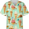 Strawberry Ice Cream Hawaiian Shirt For Men Women, Summer Aloha Summer Button Down Beach Shirt, Family Aloha Shirt, Hawaiian Style Shirts