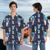 Blueberry Ice Cream Hawaiian Shirt For Men Women, Ice Cream Casual Button Down Shirt, Sweet Foot Short Sleeve Shirt, Summer Beach Shirt, Aloha Shirt