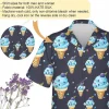 Blueberry Ice Cream Hawaiian Shirt For Men Women, Summer Casual Button Down Hawaiian Shirt, Ice Cream Aloha Beach Shirt, Hawaiian Style Shirt