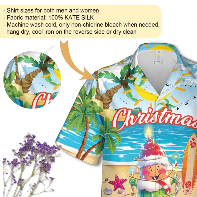 Christmas In July Cupcake Santa Hawaii Shirt, Enjoy Summer Beach Aloha Button Down Short Sleeves, Xmas Party Shirt, Summer Vibes Clothing