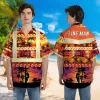 Lineman Unisex Hawaiian Shirt, Tropical Hibiscus Shirt, Sunset Patterned Shirt, Beach Vibes Aloha Clothing, Line Worker Shirt