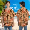 Wireman Printed Unisex Hawaiian Shirt, Tropical Hibiscus Shirt, Vintage Patterned Shirt, Retro Vibes Aloha Clothing, Line Worker Shirt
