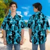 Wireman Unisex Hawaiian Shirt, Thunderstorm Shirt, Extreme Weather Patterned Shirt, Man Silhouette Aloha Clothing, Summer Beach Shirt