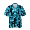Wireman Unisex Hawaiian Shirt, Thunderstorm Shirt, Extreme Weather Patterned Shirt, Man Silhouette Aloha Clothing, Summer Beach Shirt