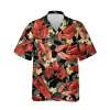 Baby Lobster Unisex Hawaiian Shirt, Floral Printed Shirt, Seafood Lover Aloha Button Down Shirt, Summer Beach Clothing, Family Matching Shirt
