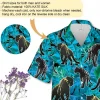 Panther Hawaiian Shirts For Men Women, Tropical Leaves Pattern Panther Summer Shirts, Tropical Panther Button Down Mens Hawaiian Shirts Short Sleeve