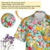Tropical Fruit Hawaii Shirt For Men Women, Metacarpal Printed Short-sleeve, Floral Unisex Aloha Shirt, Vibrant Summer Clothing, Casual Wear