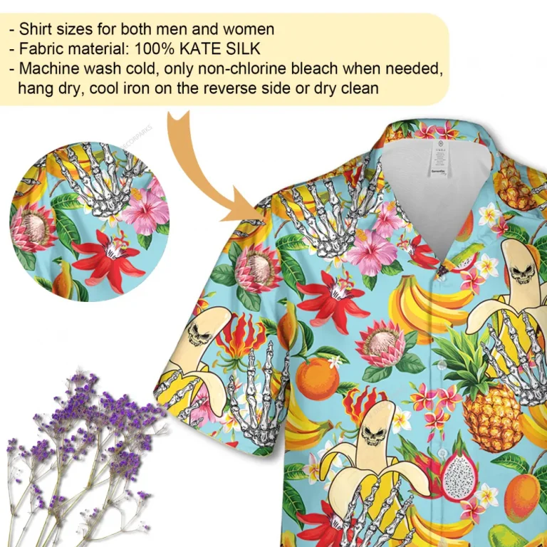 Tropical Fruit Hawaii Shirt For Men Women, Metacarpal Printed Short-sleeve, Floral Unisex Aloha Shirt, Vibrant Summer Clothing, Casual Wear