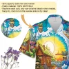 Skeleton Beach House Unisex Hawaiian Shirt, Skull Printed Short-sleeve, Wave Surfing Pattern Clothing, Family Matching Shirt, Sea Lover Gift