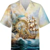 Amazing Steampunk Sailboat Hawaiian Shirts For Men Women, Button Vintage Aloha Hawaii Shirt, Summer Beach Shirt, Aloha Shirt, Best Gift For Men