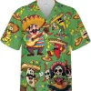 Mexico Hawaiian Shirts For Men, Mexican Cinco De Mayo Sombrero Hawaiian Shirts, Mexican Button Down Mens Hawaiian Shirts Short Sleeve, Aloha Shirts