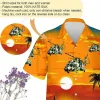 Camouflage Helicopter Summer Sunset Hawaiian Shirt For Men, Camo Chopper Casual Button Down Shirt, Summer Beach Shirt, Hawaiian Style Shirts