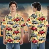 Classic Car And Desert Cactus Hawaiian Shirt For Men, Vintage Car Casual Button Down Shirt, Hawaiian Style Shirts, Summer Beach Shirt
