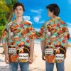 Funny Turkey Thanksgiving Unisex Hawaiian Shirt, Hilarious Chicken Fight Printed Shirt, Sweet Breads Aloha Button Down Shirt, Leaves Pattern Clothing