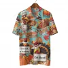 Funny Turkey Thanksgiving Unisex Hawaiian Shirt, Hilarious Chicken Fight Printed Shirt, Sweet Breads Aloha Button Down Shirt, Leaves Pattern Clothing