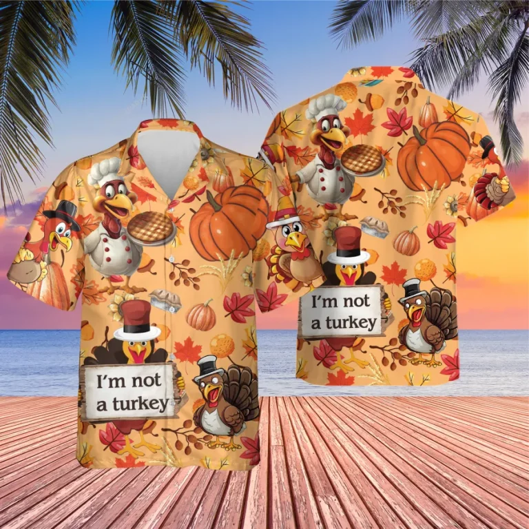 Thanksgiving Turkey Bread Unisex Hawaiian Shirt, Turkey Chef Printed Shirt, Sweet Cakes Aloha Button Down Shirt, Thankful Clothing