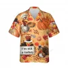 Thanksgiving Turkey Bread Unisex Hawaiian Shirt, Turkey Chef Printed Shirt, Sweet Cakes Aloha Button Down Shirt, Thankful Clothing