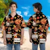 I'm Not A Turkey Unisex Hawaiian Shirt, Thanksgiving Printed Shirt, Pumpkin Aloha Button Down Shirt, Fall Leaves Pattern Clothing, Thankful Gift