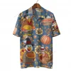 Joyful Turkey Unisex Hawaiian Shirt, Thanksgiving Aloha Button Down Shirt, Funny Pumpkin Printed Clothing, Farm Retro Shirt, Family Thanksgiving Gift