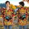 Gobble Gobble Y'all Thanksgiving Unisex Hawaiian Shirt, Maple Tree Aloha Button Down Shirt, Bird Printed Clothing, Vintage Shirt, Thankful Gift