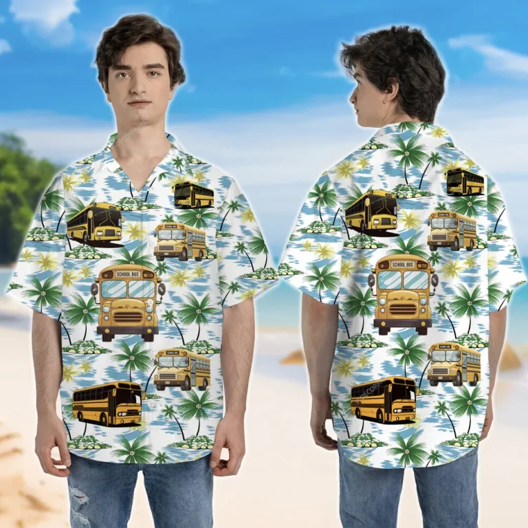 Big Trailer 3d Printed Unisex Hawaiian Shirt, Watercolor Island Aloha Button Down Shirt For Men And Women, Container Pattern Clothing, Summer Wear