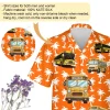 Palm Tree Silhouette Unisex Hawaii Shirt, Schoolbus Sign Aloha Beach Shirt, Tropical Tree Printed Clothing, Sea Trip Button Down Short Sleeve