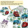 Big Trailer 3d Printed Unisex Hawaiian Shirt, Watercolor Island Aloha Button Down Shirt For Men And Women, Container Pattern Clothing, Summer Wear