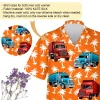 Palm Tree Silhouette Unisex Hawaii Shirt, Semi-trailers Aloha Beach Shirt, Tropical Plant Printed Clothing, Sea Trip Button Down Short Sleeve