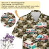 Animated Ambulance Unisex Hawaii Shirt, Doctor Car Aloha Button Down Short Sleeve, Emergency Situation Clothing, Funny Aloha Shirt