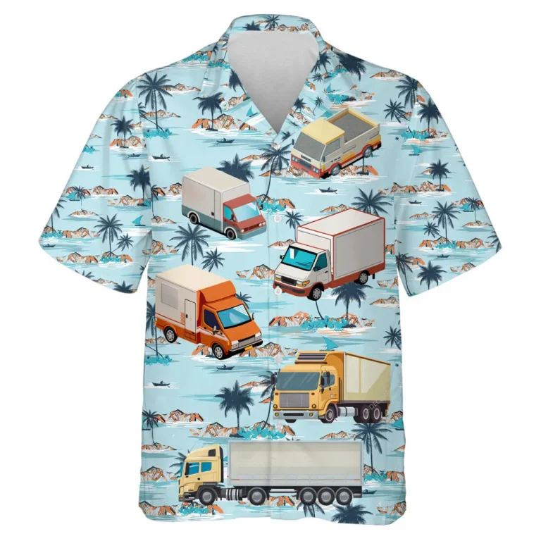 Truck Variety Unisex Hawaii Shirt, Vans 3d Printed Aloha Beach Shirt, Tropical Island Summer Clothing, Family Matching Shirt