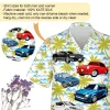 Car In 80s Unisex Hawaii Shirt, Palm Silhouette 3d Printed Aloha Beach Shirt, Tropical Island Summer Clothing, Family Matching Shirt, Summer Wear