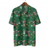 Funny Christmas Symbol Button Down Hawaiian Shirt, Funky Xmas Icon Shirt, Family Chrismas Gift, Santa Themed Aloha Shirt