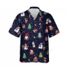 Cute Christmas Icon Unisex Hawaiian Shirt, Funky Gnome Symbol Shirt, Family Chrismas Gift, Xmas Signature Aloha Shirt, Relaxed Fit