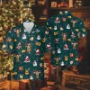 Lovely Reindeer Christmas Icon Unisex Hawaiian Shirt, Funky Santa Symbol Shirt, Family Chrismas Gift, Xmas Bell Aloha Shirt, Relaxed Fit